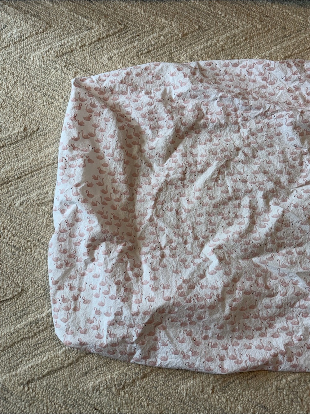 Pottery Barn Kids Watercolor Swan Organic Crib Fitted Sheet - Picture 3 of 8